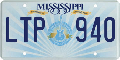 MS license plate LTP940