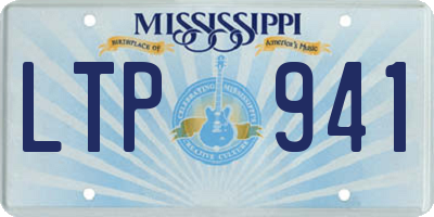 MS license plate LTP941