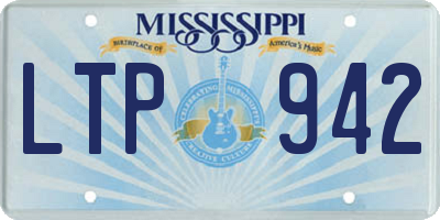 MS license plate LTP942