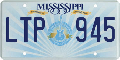MS license plate LTP945