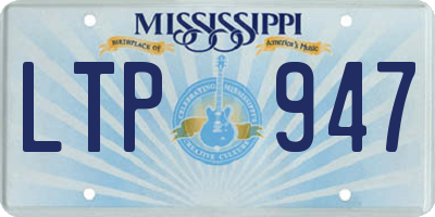 MS license plate LTP947