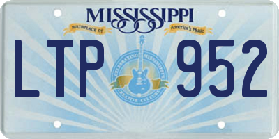 MS license plate LTP952
