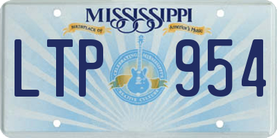 MS license plate LTP954