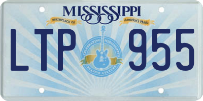 MS license plate LTP955