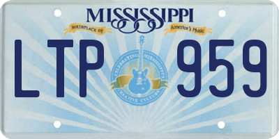 MS license plate LTP959
