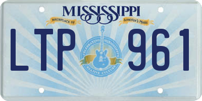 MS license plate LTP961