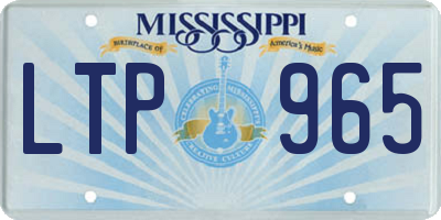 MS license plate LTP965