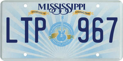 MS license plate LTP967