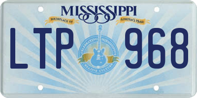 MS license plate LTP968