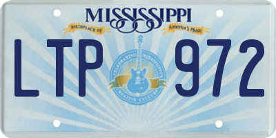 MS license plate LTP972