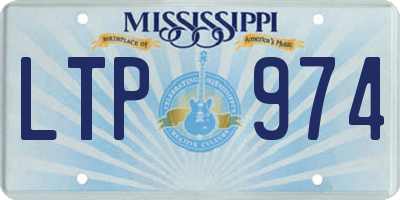 MS license plate LTP974