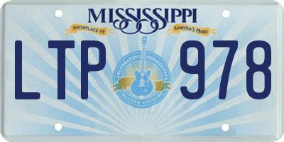 MS license plate LTP978