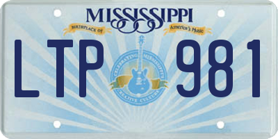 MS license plate LTP981