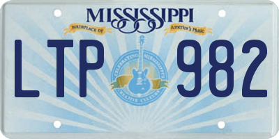 MS license plate LTP982