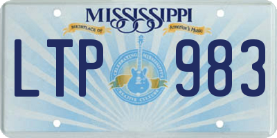 MS license plate LTP983