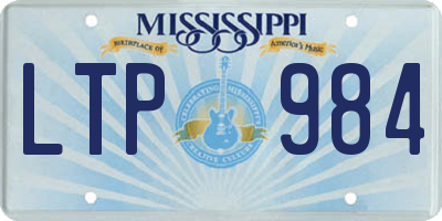 MS license plate LTP984
