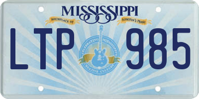 MS license plate LTP985