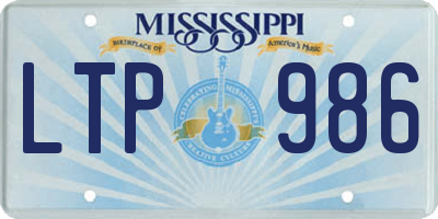 MS license plate LTP986