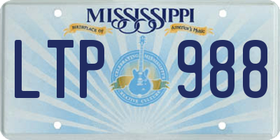 MS license plate LTP988