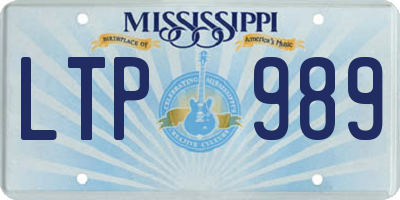 MS license plate LTP989