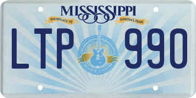 MS license plate LTP990
