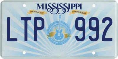 MS license plate LTP992