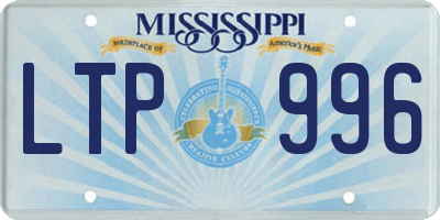 MS license plate LTP996