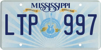 MS license plate LTP997