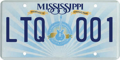 MS license plate LTQ001
