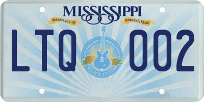 MS license plate LTQ002
