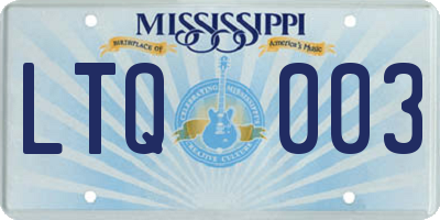 MS license plate LTQ003