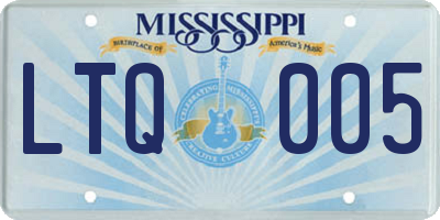 MS license plate LTQ005