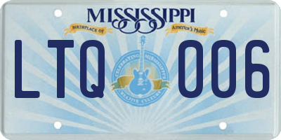 MS license plate LTQ006