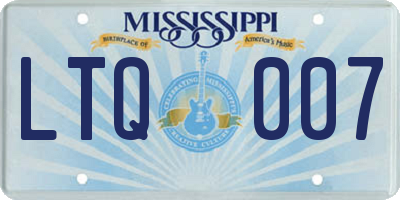 MS license plate LTQ007