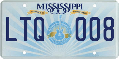MS license plate LTQ008