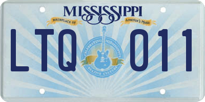 MS license plate LTQ011