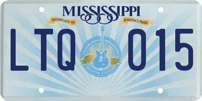 MS license plate LTQ015