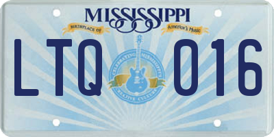 MS license plate LTQ016