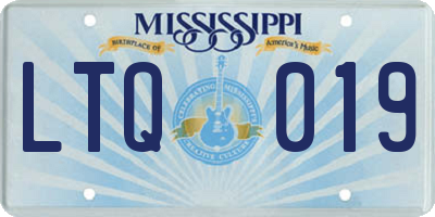 MS license plate LTQ019