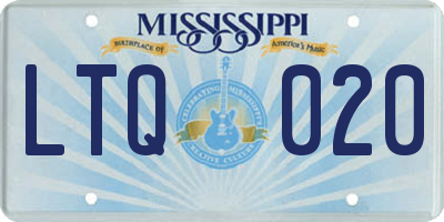 MS license plate LTQ020