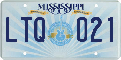 MS license plate LTQ021