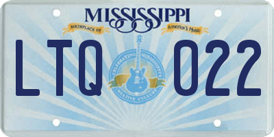 MS license plate LTQ022
