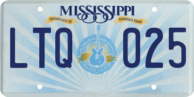 MS license plate LTQ025