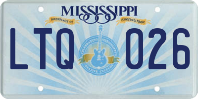 MS license plate LTQ026