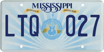 MS license plate LTQ027