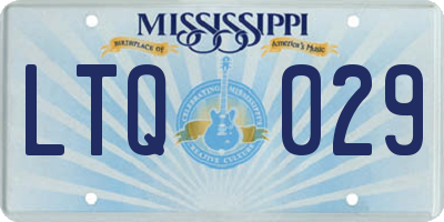MS license plate LTQ029