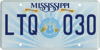 MS license plate LTQ030