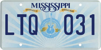 MS license plate LTQ031