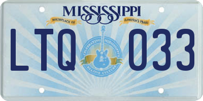MS license plate LTQ033