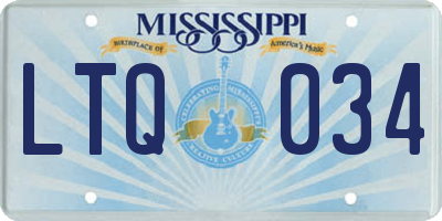 MS license plate LTQ034